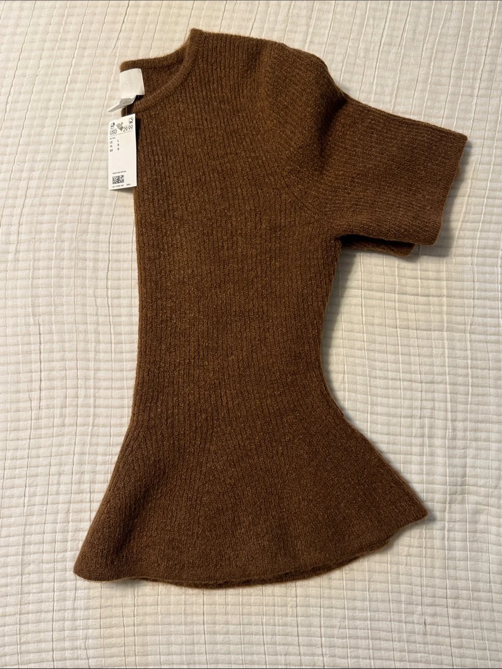 H&M Brown Peplum Crewneck Sweater - Picture 5 of 5